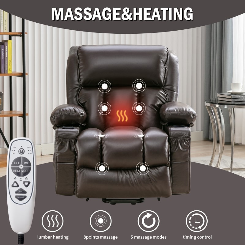 XDL23 Power Lift Recliner Chair With Heat And Massage And Cup